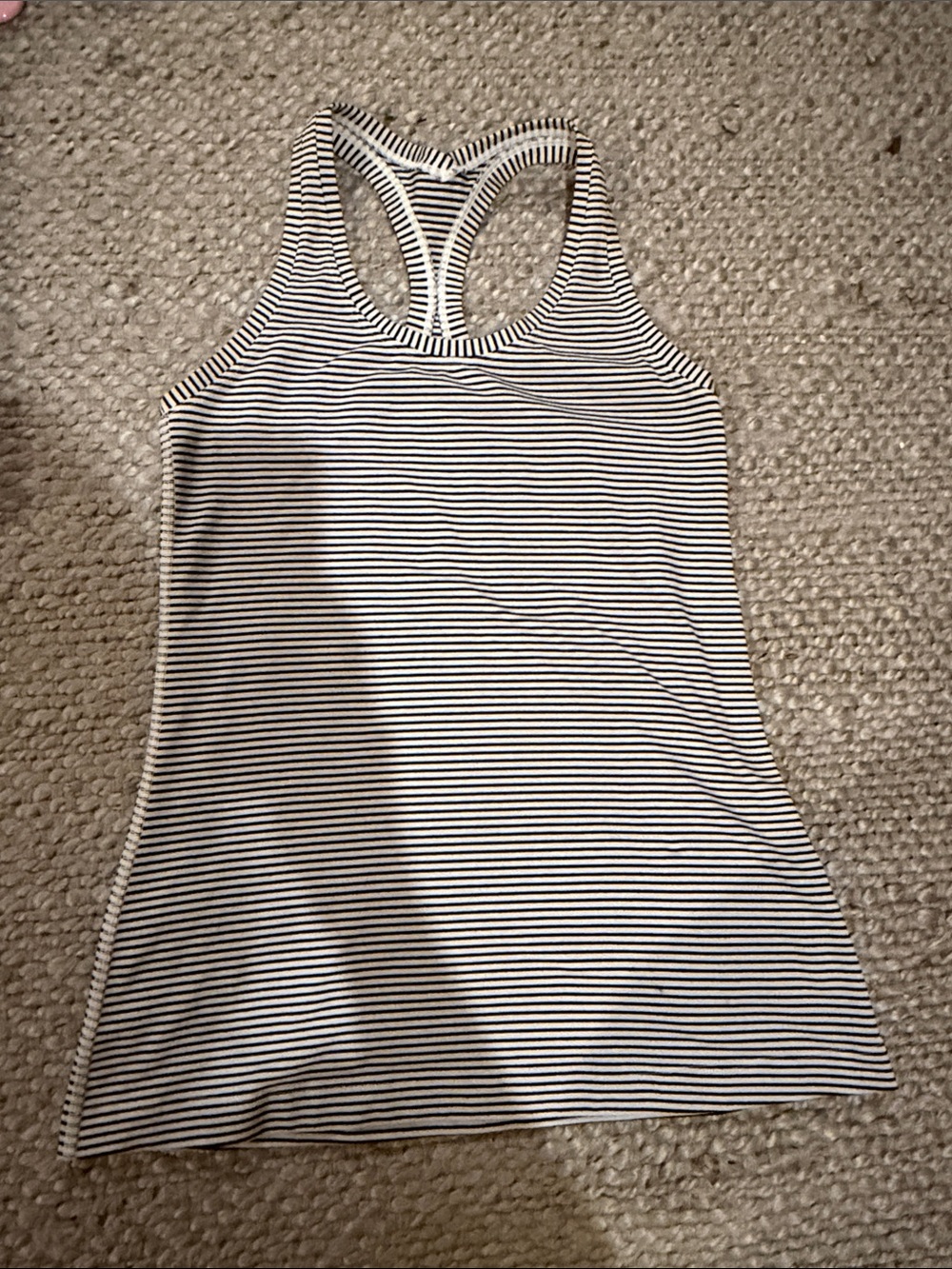 Lululemon Striped Racerback Tank Top - Black & White